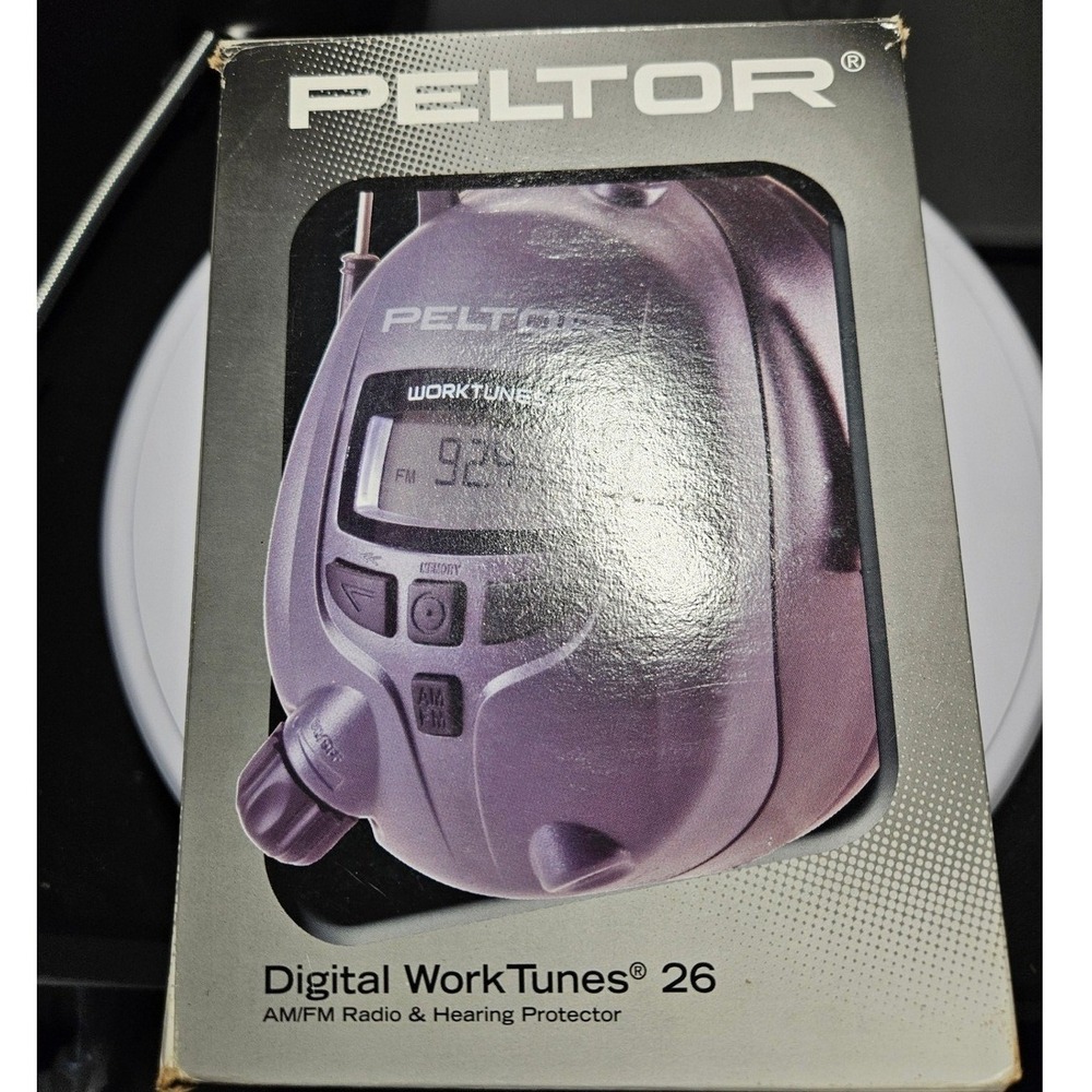 Peltor Digital WorkTunes 26 Hearing Protector Gray AM/FM Radio NRR 26dB WTD2600